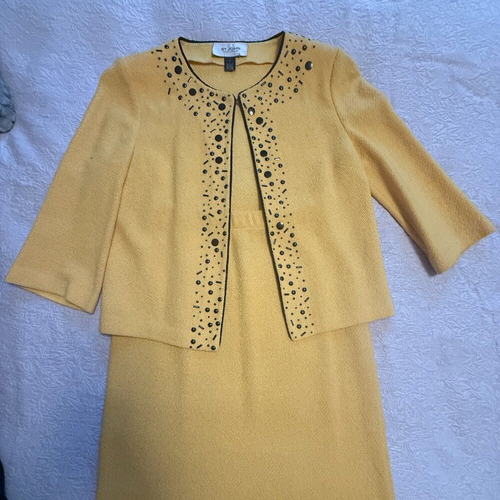 St. John yellow skirt suit
